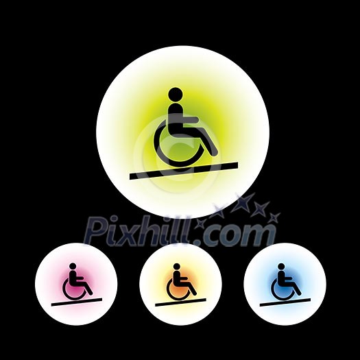 icon set in black background for use icon set in black background for use