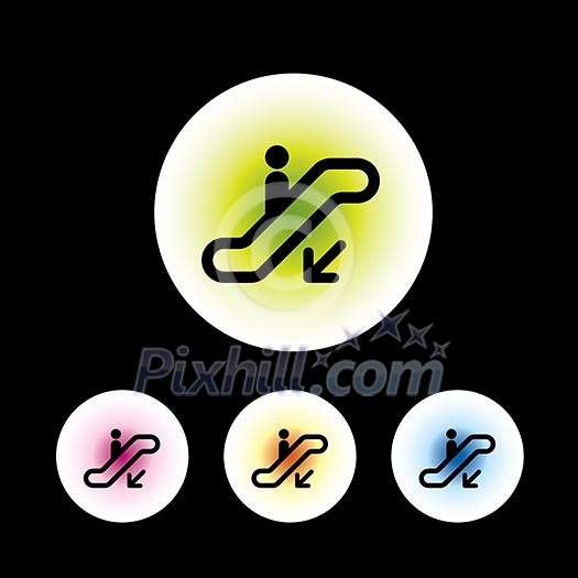 icon set in black background for use icon set in black background for use
