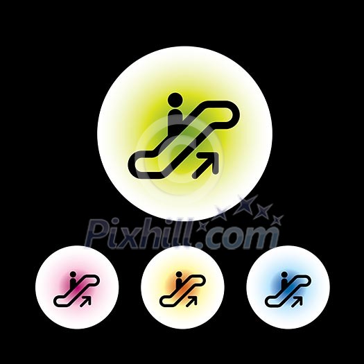 icon set in black background for use icon set in black background for use