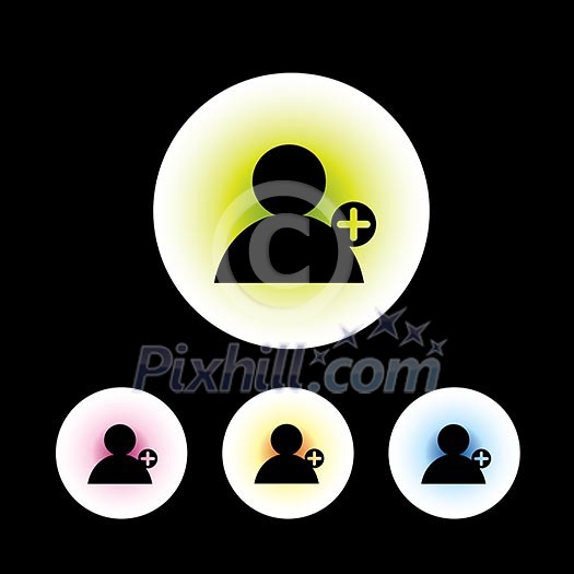 icon set in black background for use icon set in black background for use