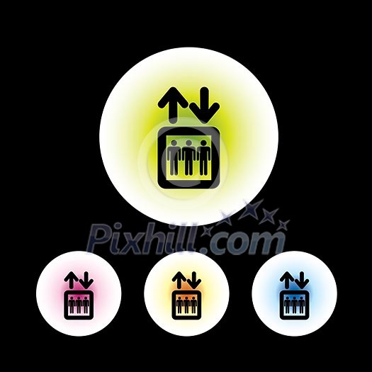 icon set in black background for use icon set in black background for use