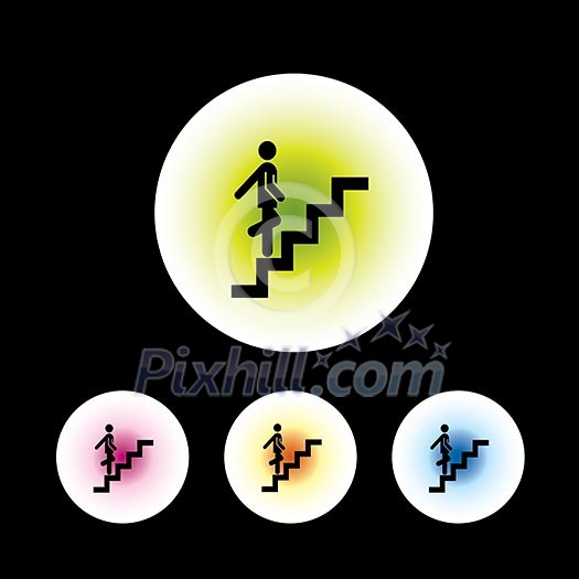 icon set in black background for use icon set in black background for use