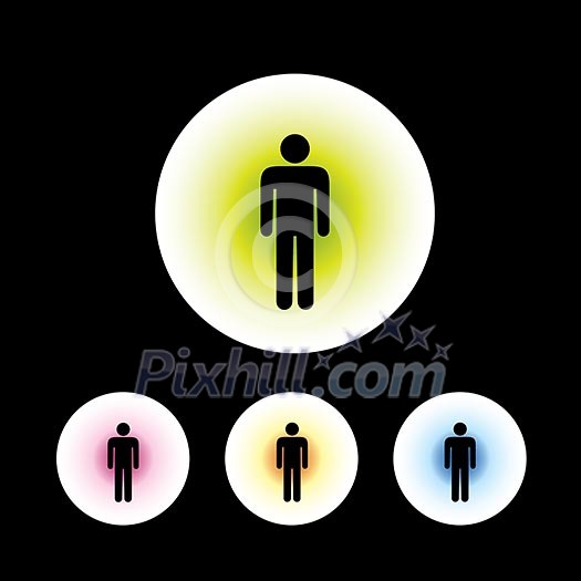 icon set in black background for use icon set in black background for use