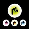 icon set in black background for use