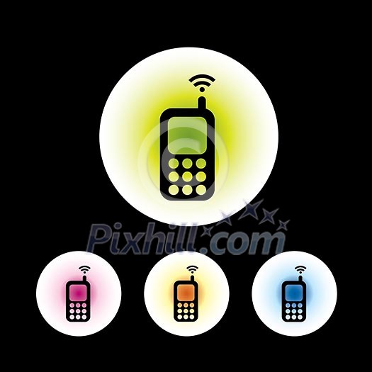 icon set in black background for use icon set in black background for use