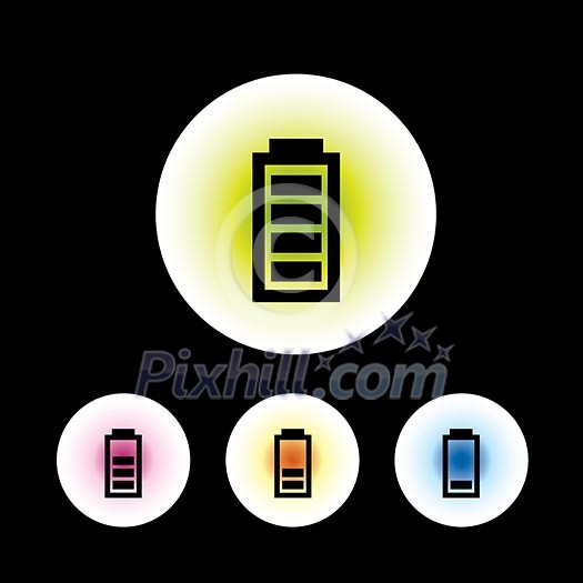 icon set in black background for use icon set in black background for use
