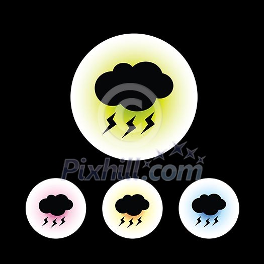 icon set in black background for use icon set in black background for use
