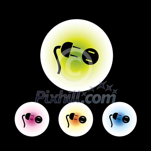 icon set in black background for use icon set in black background for use