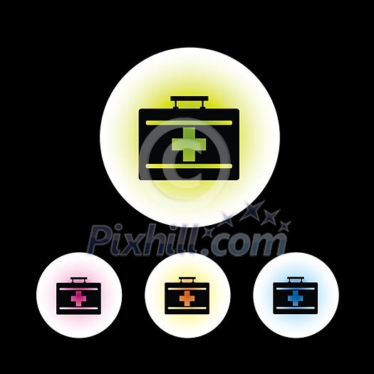 icon set in black background for use icon set in black background for use
