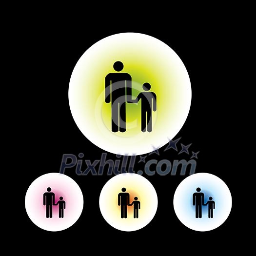 icon set in black background for use icon set in black background for use