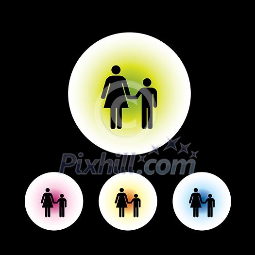 icon set in black background for use icon set in black background for use