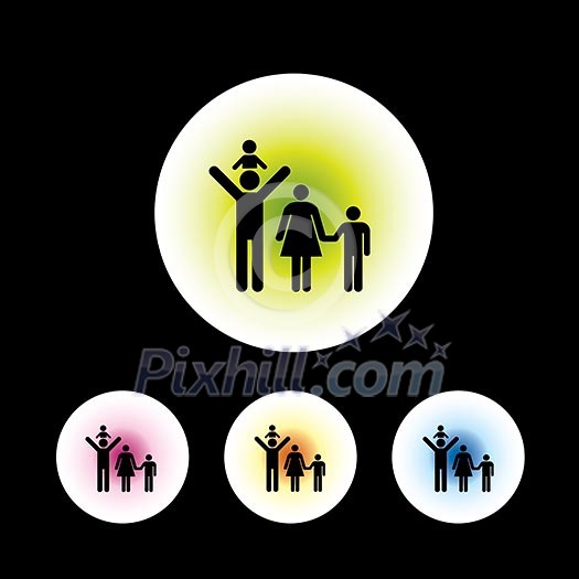 icon set in black background for use icon set in black background for use