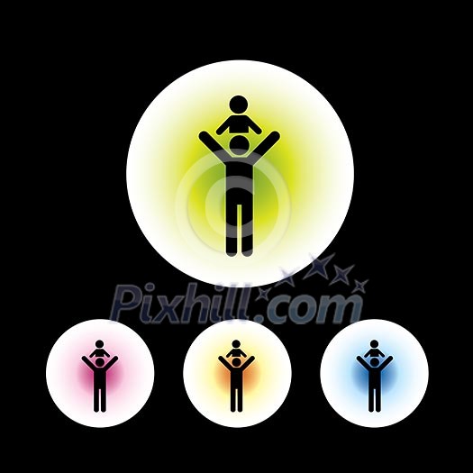 icon set in black background for use icon set in black background for use