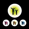 icon set in black background for use