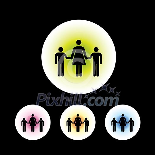 icon set in black background for use icon set in black background for use