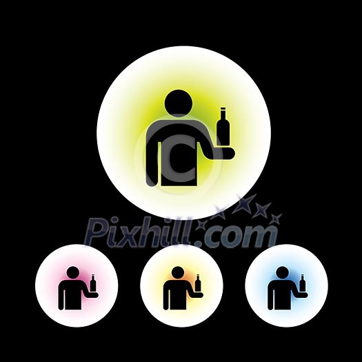 icon set in black background for use icon set in black background for use