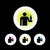 icon set in black background for use