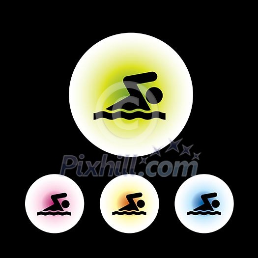 icon set in black background for use icon set in black background for use