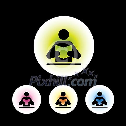 icon set in black background for use icon set in black background for use