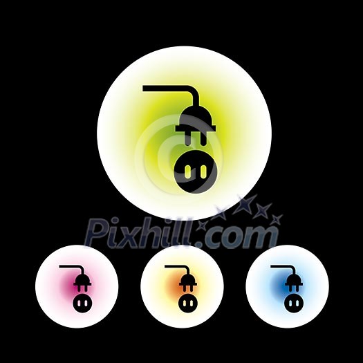 icon set in black background for use icon set in black background for use
