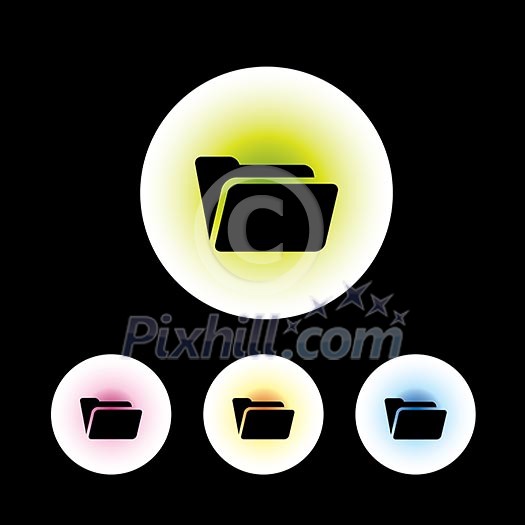 icon set in black background for use icon set in black background for use