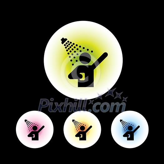 icon set in black background for use icon set in black background for use
