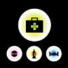 icon set in black background for use