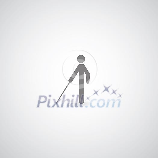 blind symbol on gray background blind symbol on gray background