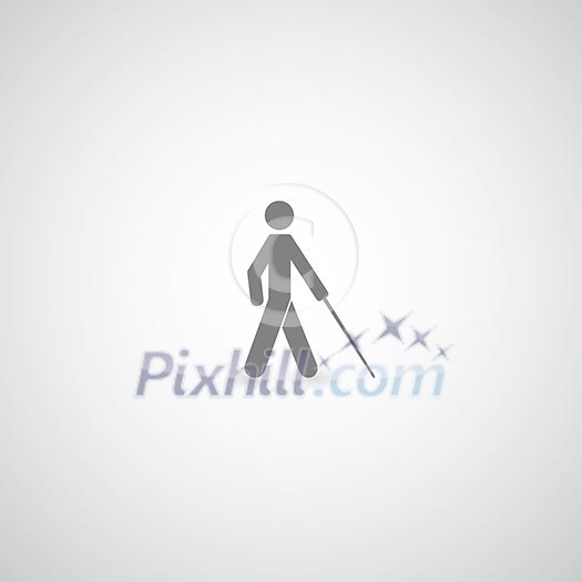 blind symbol on gray background blind symbol on gray background