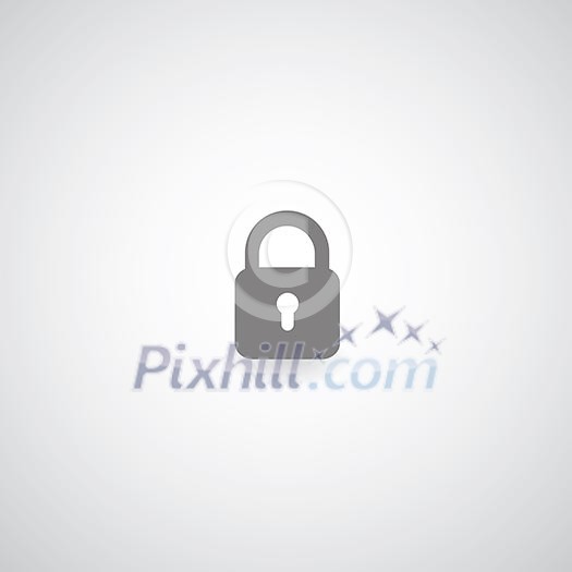 lock symbol on gray background
