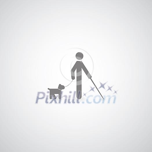 blind symbol on gray background blind symbol on gray background