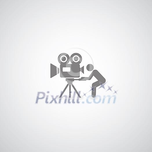 movie symbol on gray background movie symbol on gray background
