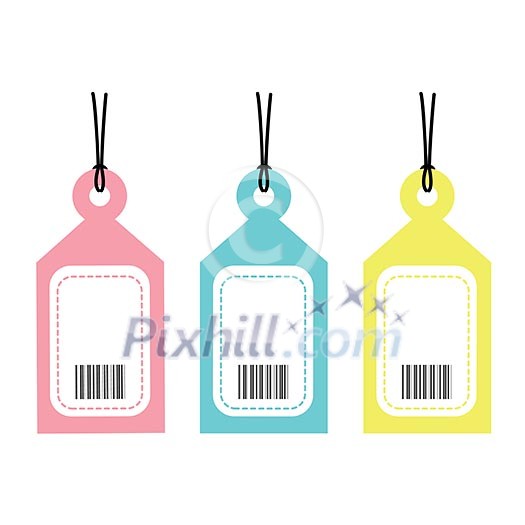 Tag barcodes on white background Tag barcodes on white background