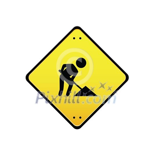 sign under construction on white background sign under construction on white background