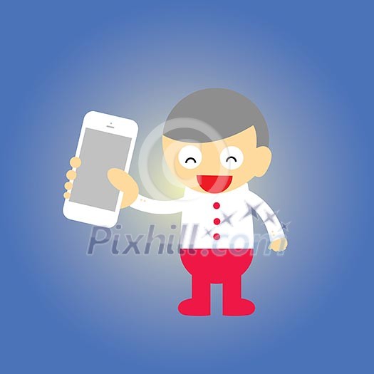 businessman and technology vector cartoon businessman and technology vector cartoon