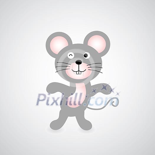 mouse vector cartoon on gray background mouse vector cartoon on gray background