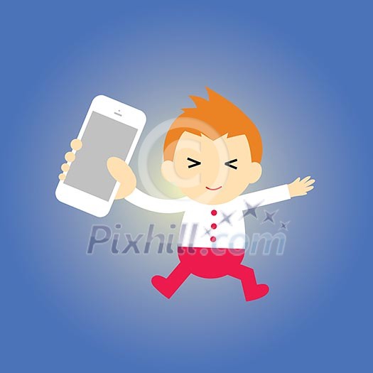 businessman and technology vector cartoon businessman and technology vector cartoon