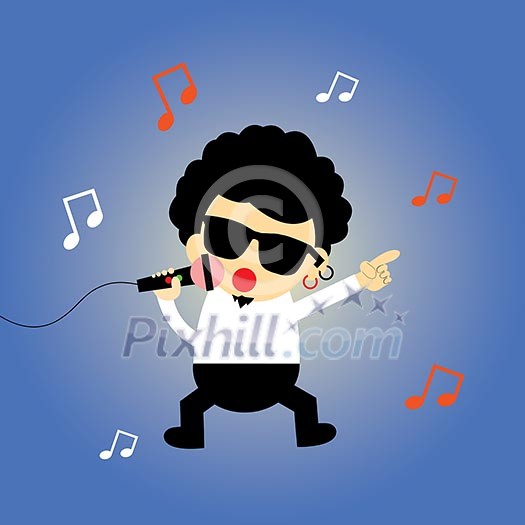singer star vector cartoon style singer star vector cartoon style
