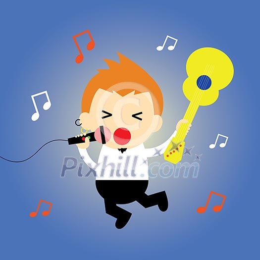 singer star vector cartoon style singer star vector cartoon style