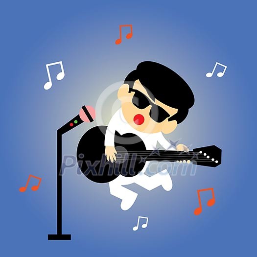 singer star vector cartoon style singer star vector cartoon style