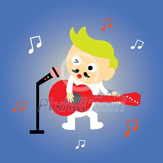 singer star vector cartoon style singer star vector cartoon style