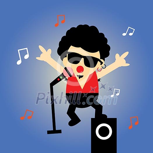 singer star vector cartoon style singer star vector cartoon style
