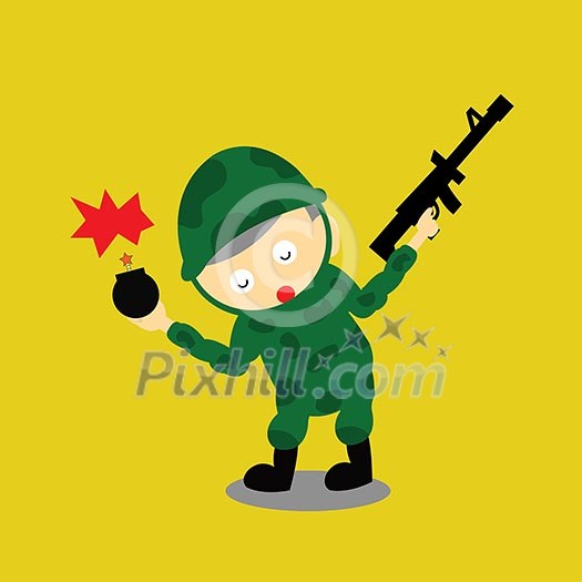 Soldier vector cartoon style for use Soldier vector cartoon style for use