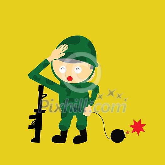 Soldier vector cartoon style for use Soldier vector cartoon style for use