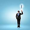Image of young businessman with exclamation mark