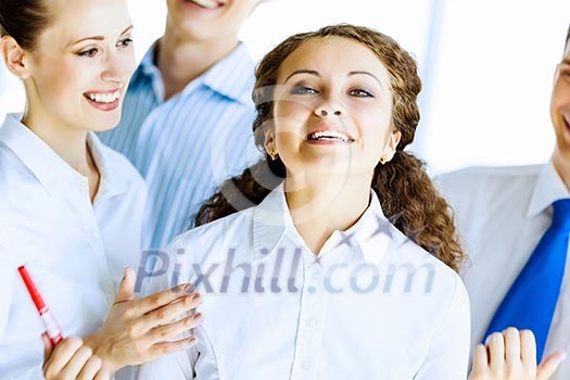Image of young business people at meeting. Success concept Image of young business people at meeting. Success concept