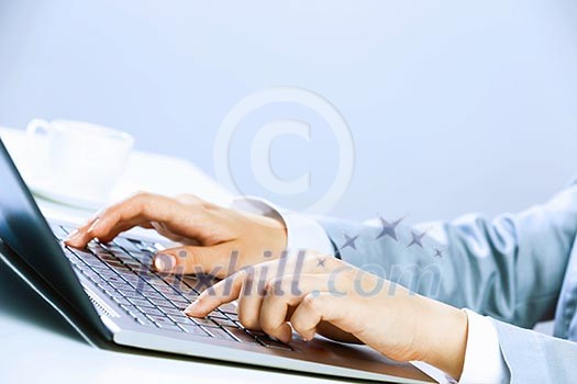 Close up image of businesswoman hands typing on keyboard Close up image of businesswoman hands typing on keyboard