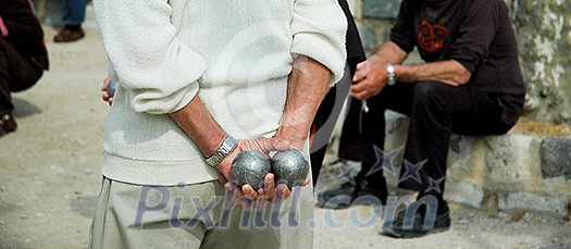 Boules (Petanque) game, French riviera Boules (Petanque) game, French riviera
