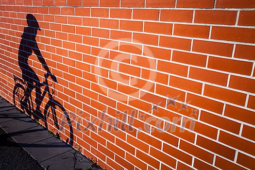 Female biker!s shadow Female biker!s shadow