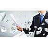 Close up of businessman with papers in hands